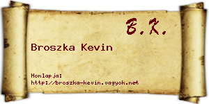 Broszka Kevin névjegykártya